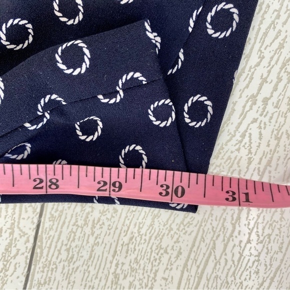 Talbots Indigo life saver print wide leg navy trouser pants size M NWT - Picture 5 of 13